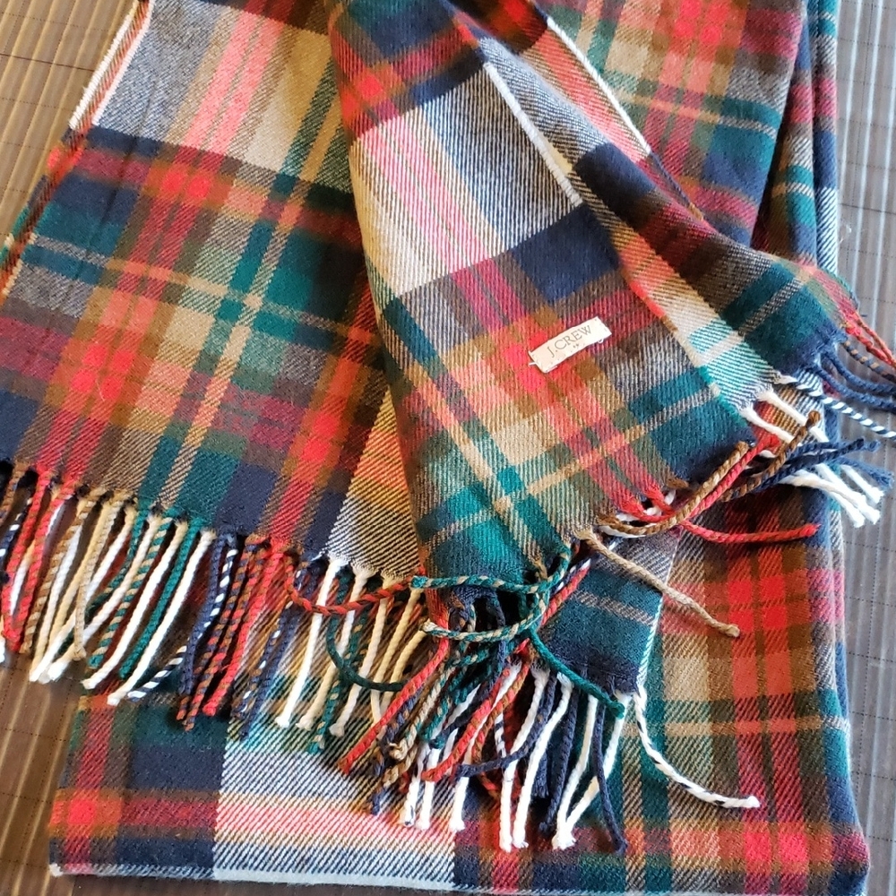 J. Crew Plaid Scarf in Red, Green, and Blue